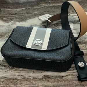Michael Kors Charcoal and White Shoulder Bag